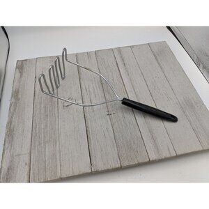 Vintage EKCO #13 Potato Vegetable Masher Black Handle Utensil 10 1/4"